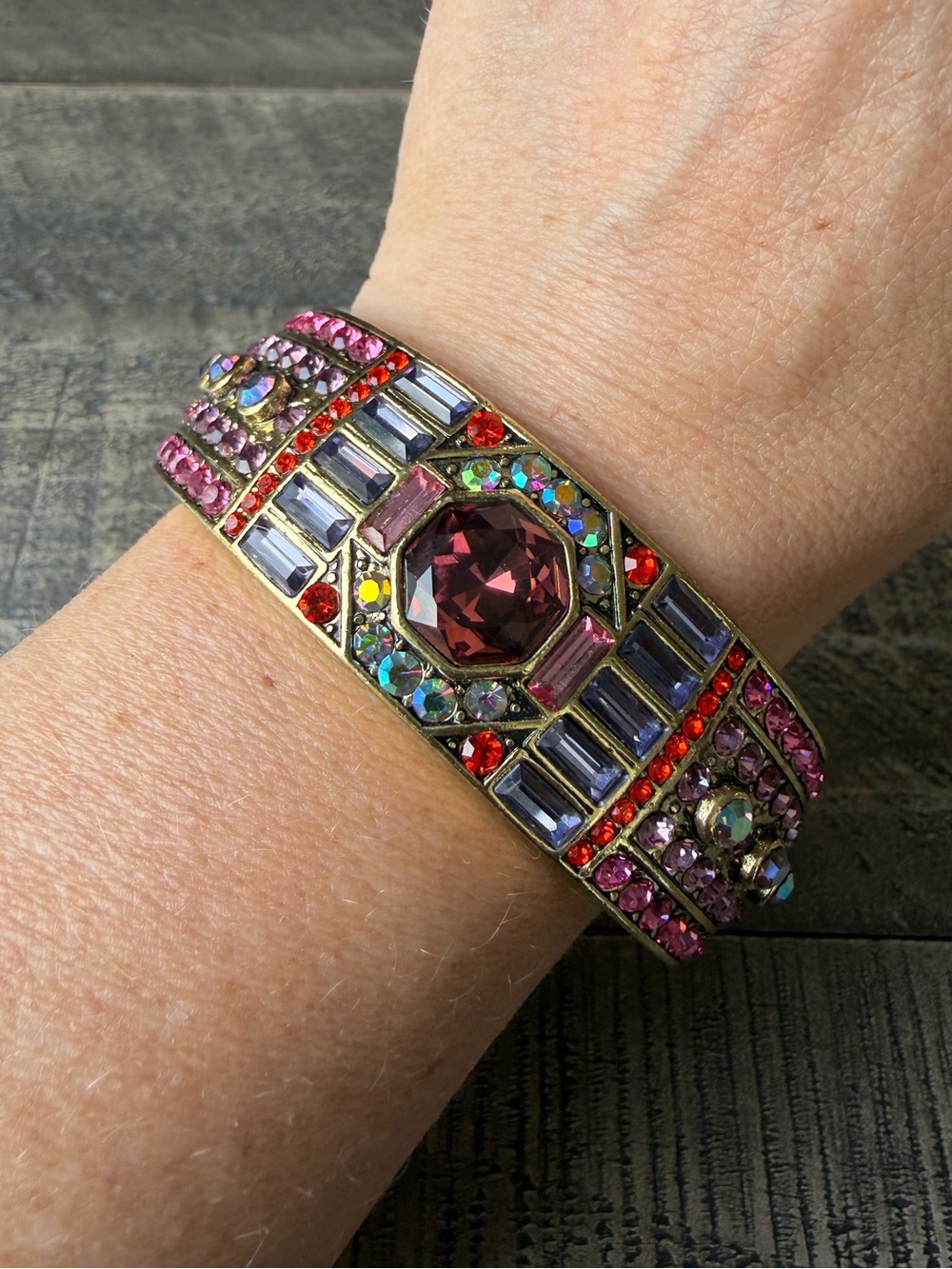 Heidi Daus Lavish Layers Multicolored Gemstone Bangle Bracelet